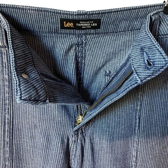LEE Regular Fit Tapered Leg Pin Stripe Patch Pocket Jeans! 33”. Retro - Picture 6 of 11